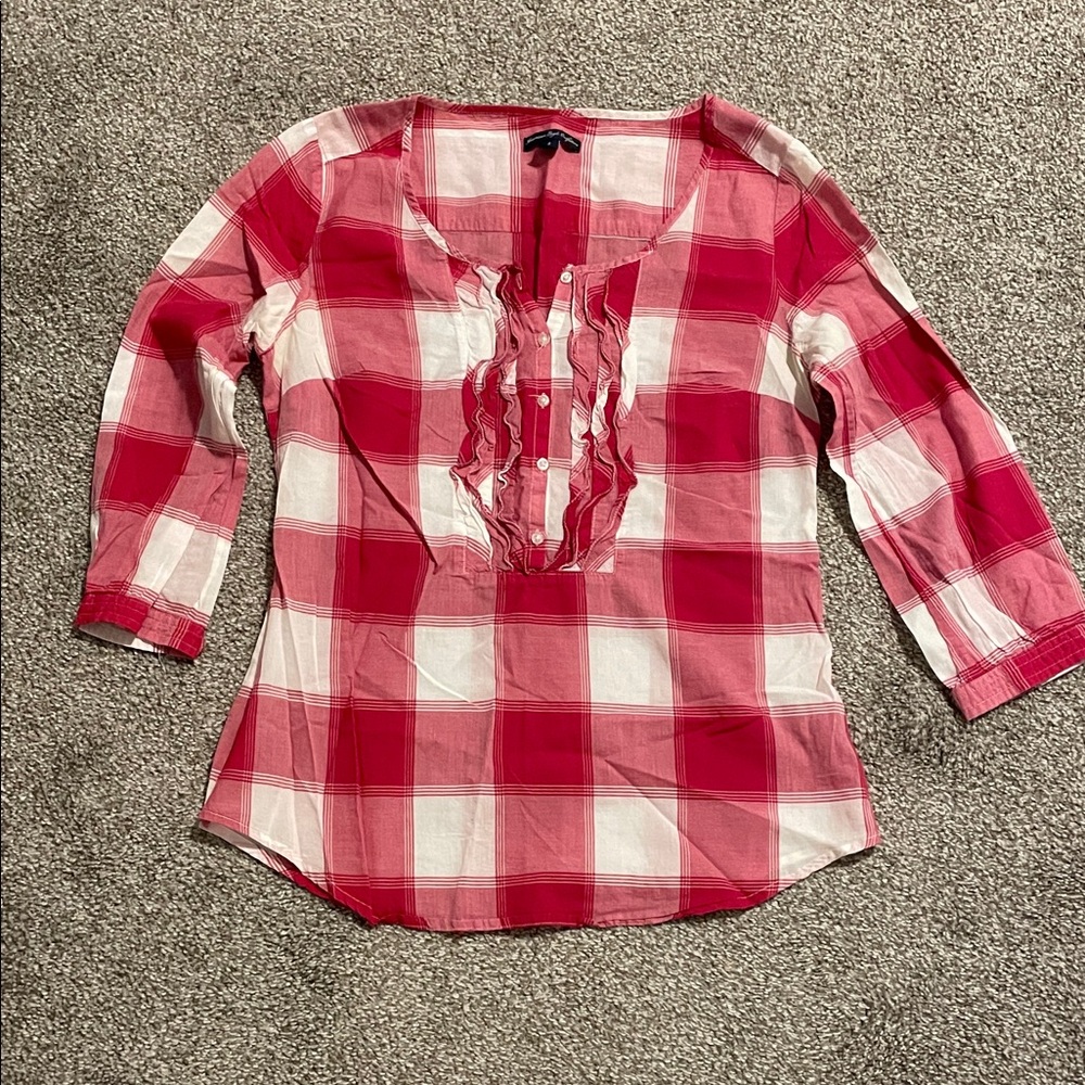American Eagle Chic Plaid Women's Blouse size 4